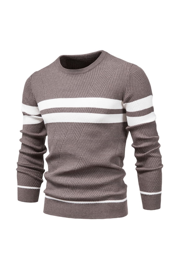 SWSMCLT Men's Long Sleeve Pullover Sweaters Crew Neck Warm Knit Knitwear Sweater Fall Light Lightweight Soft Casual Fitted Soft Winter Coffee XX-Large