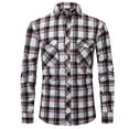 thumbnail image 1 of SWSMCLT Men's Long Sleeve Shirt Plaid Printed Fall Fitted Button Down Shirt Button Up Button Pocket Soft Winter Tops Style9 Small, 1 of 1