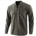 thumbnail image 1 of SWSMCLT Men's Long Sleeve Shirt Vintage Blouse Spring Slimming Summer Lace Up Fall Mock Neck Stretch Casual Grey X-Large, 1 of 1