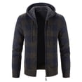 thumbnail image 1 of Jinda Men's Long Sleeve Sweater Hooded Cardigan Fall Full Zip Cable Knit Zip Up Casual Cardigan Sweaters Army Green 38, 1 of 1