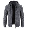thumbnail image 1 of Jinda Men's Long Sleeve Sweater Hooded Outerwear Fall Fitted Zip Up Soft Fleece Cozy Casual Winter Knitwear Dark Grey 46, 1 of 1