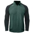 thumbnail image 1 of SWSMCLT Men's Long Sleeve Sweatshirt Half Zip Cotton Blend Sweat Shirt Top Fall High Neck Soft Fashion Casual Green X-Large, 1 of 4
