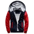 thumbnail image 1 of Jinda Men's Long Sleeve Sweatshirt Hooded Hoodies Fleece Lined Winter Thick Warm Zip Up Zipper Soft Casual Loose Sweatshirts Red Small, 1 of 1