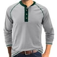 thumbnail image 1 of Jinda Men's Long Sleeve T Shirt Fall Tshirt Cotton Henley Crew Neck Soft Regular Fit Classic Winter Raglan Sleeve Tee Grey X-Large, 1 of 4