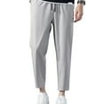 thumbnail image 1 of SWSMCLT Men's Stretch Pants Summer Ankle Long Sweatpants Pants Slim Fit Thin Comfy Pleated Track Jogging 67Grey 24, 1 of 4