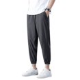 thumbnail image 1 of SWSMCLT Men's Stretch Pants Summer Ankle Long Sweatpants Pants Slim Fit Thin Comfy Pleated Track Jogging 68Dark Grey 24, 1 of 1