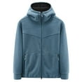 thumbnail image 1 of Jinda Men's Polar Fleece Jacket Long Sleeve Slim Fit Hoodie Zip Up Warm Thick Winter High Neck Hooded Sweatshirt Peacock Blue 40, 1 of 1