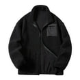 thumbnail image 1 of Jinda Men's Sherpa Fleece Jacket Warm Lightweight Long Sleeve Casual Cozy Teddy Full Zipper Mock Neck Jackets & Coats Black 36, 1 of 4