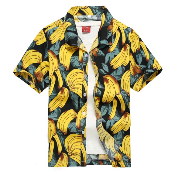 SWSMCLT Men's Hawaiian Shirt Summer Aloha Soft Shirt Short Sleeve Button Down Button Up Pocket Lightweight Top 78Yellow Small