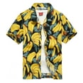 thumbnail image 1 of SWSMCLT Men's Hawaiian Shirt Summer Aloha Soft Shirt Short Sleeve Button Down Button Up Pocket Lightweight Top 78Yellow X-Large, 1 of 1