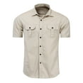 thumbnail image 1 of SWSMCLT Men's Short Sleeve Button Down Mandarin Collar Shirts Shirt Fishing Top Soft Camp Lightweight Button Khaki X-Large, 1 of 1