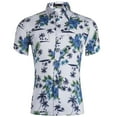 thumbnail image 1 of SWSMCLT Men's Aloha Button Up Shirt Cotton Loose Short Sleeve Button Down Shirt Hawaii Button Up Cool Pocket Top Summer Light Blue16 Small, 1 of 4