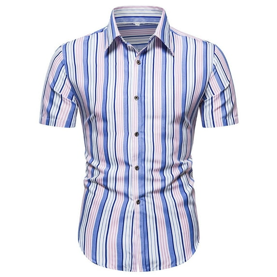 SWSMCLT Men's Button Up Fall Beach Summer Short Sleeve Hawaiian Shirt Top Thin Breathable Button Down Shirt Patterned61 XX-Large