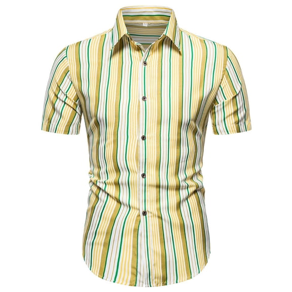 SWSMCLT Men's Button Up Fall Beach Summer Short Sleeve Hawaiian Shirt Top Thin Breathable Button Down Shirt Patterned62 Large