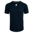 thumbnail image 1 of SWSMCLT Men's Short Sleeve T Shirt Casual Thin Cool T-shirt Henley shirt Crewneck Stretch Button Basic Royal Blue Small, 1 of 1