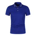 thumbnail image 1 of Jinda Men's Short Sleeve T Shirt Soft Top Cotton Stretch Slim Fit Fall Button Basic Classic Spring T-shirt Blue X-Large, 1 of 4