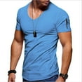thumbnail image 1 of SWSMCLT Men's Short Sleeve T Shirt Fitted T-shirt Soft Tshirt Summer Lightweight Basic Thin Office Blue Medium, 1 of 1