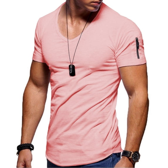 SWSMCLT Men's Short Sleeve T Shirt Fitted T-shirt Soft Tshirt Summer Lightweight Basic Thin Office Light Purple Small