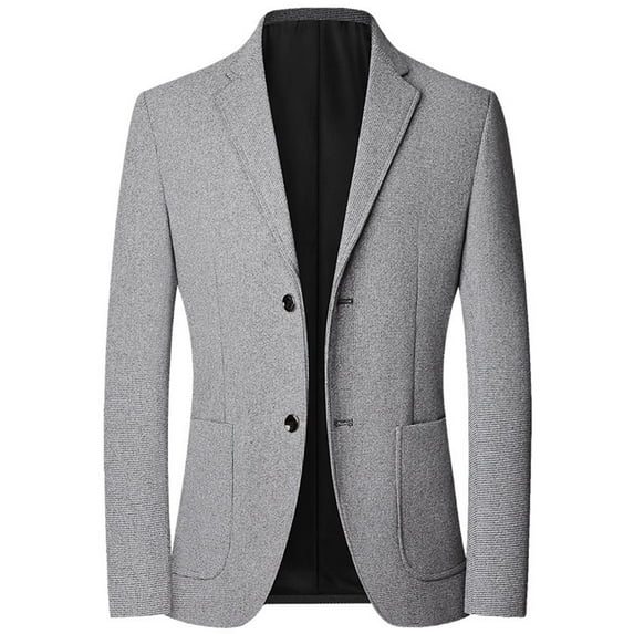 Jinda Men's Slim Fit Blazer Button Down Suit Jacket Fall Classic Winter Spring Blazer Jacket Grey X-Small