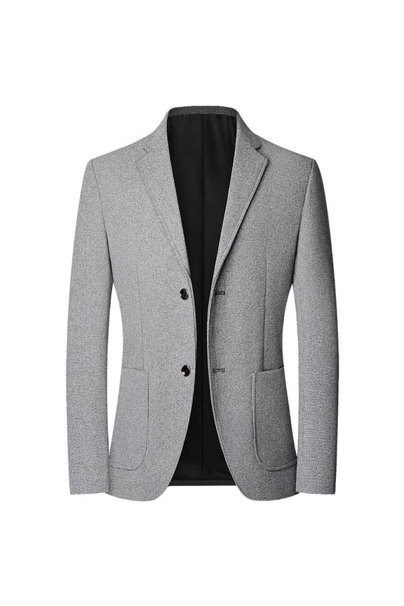 Jinda Men's Slim Fit Blazer Button Down Suit Jacket Fall Classic Winter Spring Blazer Jacket Grey XX-Small
