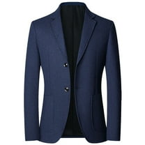 Jinda Men's Slim Fit Blazer Button Down Suit Jacket Fall Classic Winter Spring Blazer Jacket Navy X-Small