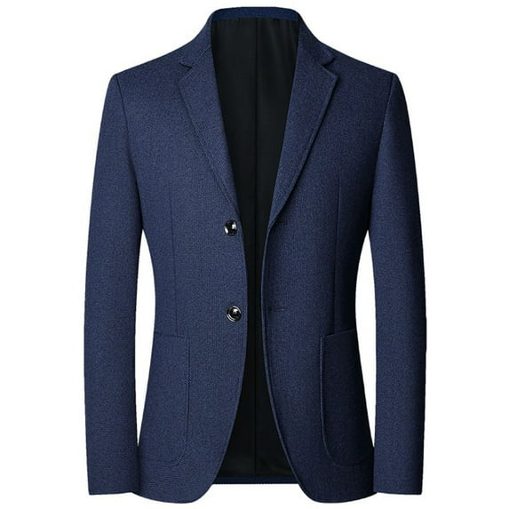 Jinda Men's Slim Fit Blazer Button Down Suit Jacket Fall Classic Winter Spring Blazer Jacket Navy X-Small