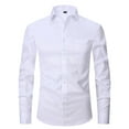 thumbnail image 1 of SWSMCLT Men's Soft Button Down Shirt Button Up Thin Cotton Long Sleeve Dress Shirt Formal Fitted Light Top White 14.5, 1 of 1