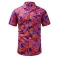thumbnail image 1 of SWSMCLT Men's Hawaiian Shirt Short Sleeve Short Soft Button Down Shirt Vintage Top AlohaButton Cozy Beach Button Up Shirt Style6 X-Large, 1 of 1