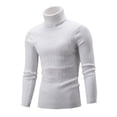 thumbnail image 1 of SWSMCLT Men's Soft Pullover Sweaters Knit Knitwear Slim Fit Stretchy Top Long Sleeve High Neck Warm Winter Casual Thick White Medium, 1 of 1