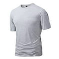 thumbnail image 1 of SWSMCLT Men's Soft T Shirt Summer Crew Neck Shirt Short Sleeve Shirt Basic Cool Casual Stretch Casual Spring Grey Large, 1 of 1
