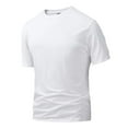 thumbnail image 1 of SWSMCLT Men's Soft T Shirt Summer Crew Neck Shirt Short Sleeve Shirt Basic Cool Casual Stretch Casual Spring White X-Large, 1 of 1