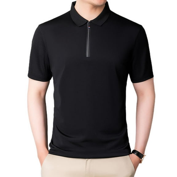 SWSMCLT Men's Soft Top Fitted Tshirt Fashion Short Sleeve Comfy Summer Cool Tee Work Lightweight Stretch Black Medium