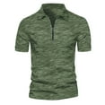 thumbnail image 1 of Jinda Men's Soft Top Short Sleeve T Shirt Cotton Summer Lightweight Casual Comfy Half Zip Zip Up T-shirt Olive 3X-Large, 1 of 1
