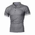 thumbnail image 1 of SWSMCLT Men's Soft Top Summer Thin Polo Shirt T Shirt Slim Fit Fashion Work Cool Classic Holiday Button Dark Grey Medium, 1 of 1