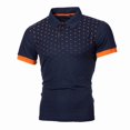 thumbnail image 1 of SWSMCLT Men's Soft Top Summer Thin Polo Shirt T Shirt Slim Fit Fashion Work Cool Classic Holiday Button Navy Yellow Small, 1 of 1