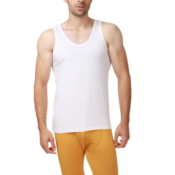 SWSMCLT Men's Tank Top Soft Top Sleeveless Casual Basic Fall Spring Workout Plus Size Home Spandex Summer Vest White 5X-Large