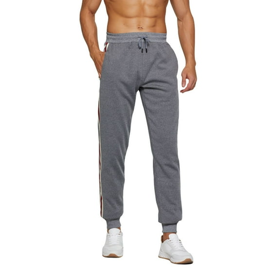 SWSMCLT Men's Track Sweatpants Snow Loose Fit Casual Pocket Pants Casual Jogger Elastic Waist Soft Winter Ankle Grey Small