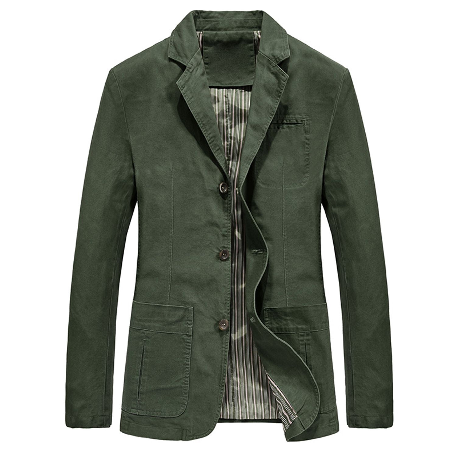 SWSMCLT Men's Pocket Casual Full Cotton Winter Jackets Cotton Jacket ...