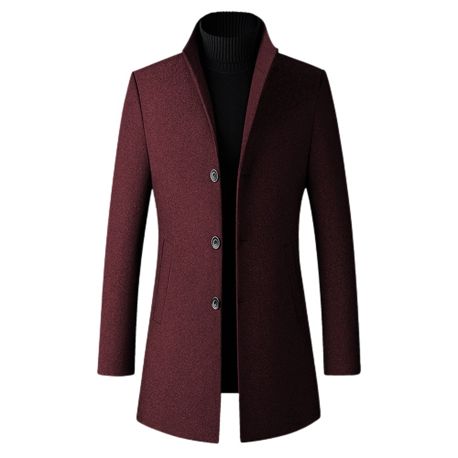 Burgundy long coat mens hot sale