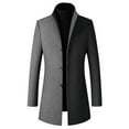 thumbnail image 1 of Jinda Men's Wool Blend Trench Coat Single Breasted Winter Overcoat Long Thigh Length Snow Coats Grey X-Small, 1 of 5