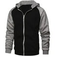 thumbnail image 1 of Jinda Men's Zip Up Hoodie Soft Reglan Long Sleeve Hoody Full Zip Fleece Lined Top Thermal Slim Fit Hooded Sweatshirt Black 40, 1 of 1
