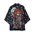 thumbnail image 1 of SWSMCLT Unisex Men's Top Halloween Cool Summer Lightweight Comfy Soft Kimono Robe 3/4 Sleeve Women's Fall Bathrobe Patterned1 Small-X-Large, 1 of 1