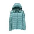 thumbnail image 1 of Jinda Women's Soft Zip Up Down Jacket Long Sleeve Hoodie Hooded Puffer Coat Light Waterproof Hooded Thermal Outerwear Mint Medium, 1 of 4