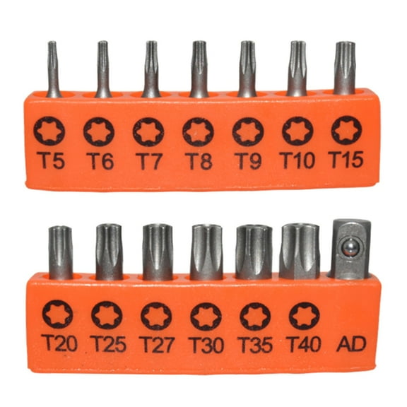 Jindis 14Pieces Plum Blossom Hollow Air Screwdriver Bit High Hardness Screwdriver Bit Electric Air Screwdriver Bit