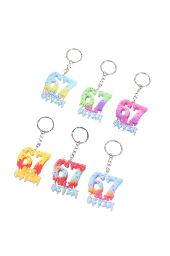 1Set Six Seven Keychain 67 Memes Keychain Charm Handbag Backpack Accessories 67 Charm Valentines Day