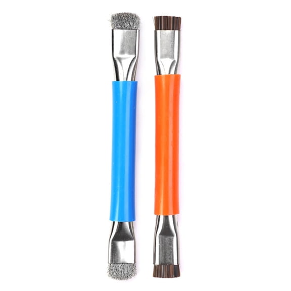 Jindis 2PCS Double Head Brushes for Electronics Repair, Anti-Static & Steel Wire Brush for Circuit Board Maintenance
