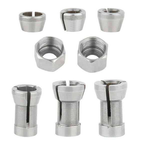Jindis 44g Trim Router Collet Adapter Conversion 8PCS Set 6mm 6.35mm 8mm Chucks Conversion Fit for Wood Carving Tool