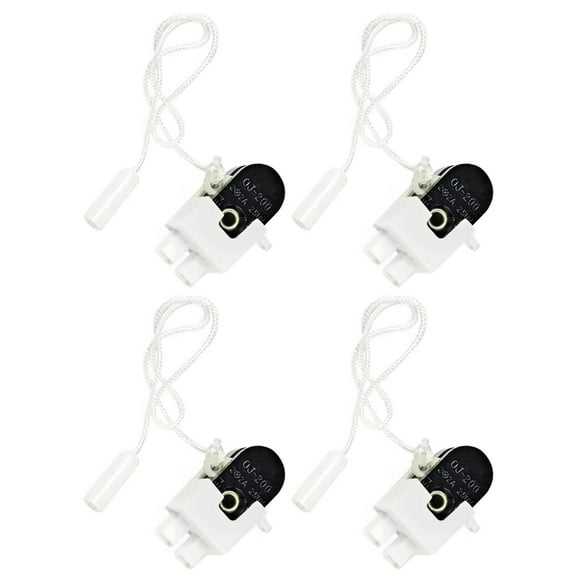 Jindis 4Pieces Multipurpose 2A 250V Miniature Corded Switches Easy to Use for Home Lighting Fixtures Ceiling Fan Pendant Light