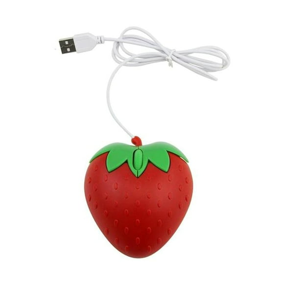 Jindis Computer Mouse USB Strawberry Ergonomic Mouse Small Mause For Laptop Girl Gifts