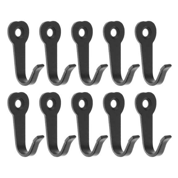 Jindis Wrought Iron Black Love Heart Wall Hooks Set of 10 Coat Bag Hat Towel Hanger for Home Kitchen Bathroom Bath Ball Organization Accessories